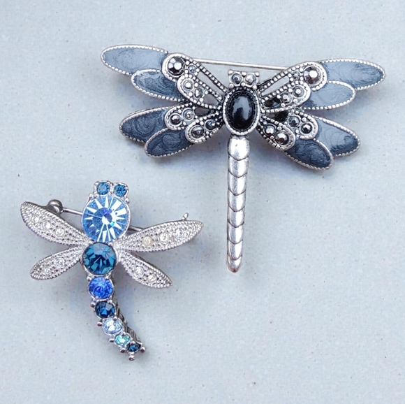 Vintage Jewelry - 2 Vintage Designer Dragonfly Brooches